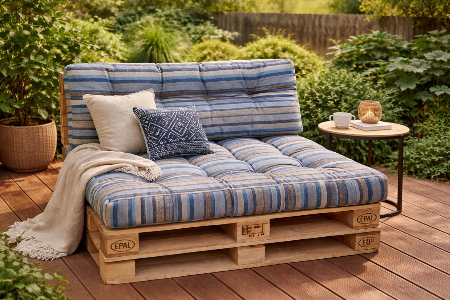 Set perne grădină ”Pallet Soft Seating” Multicolor